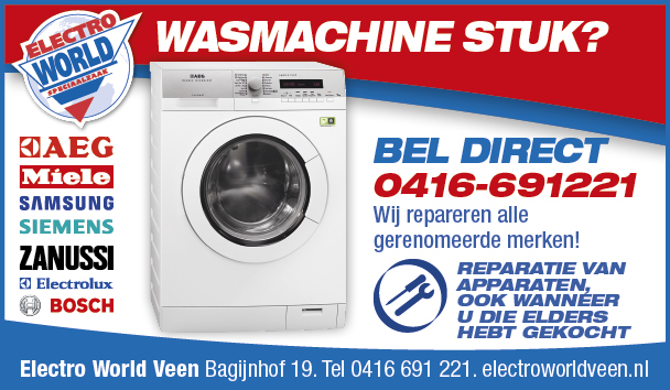 Electro World Veen wasmachine reparatie